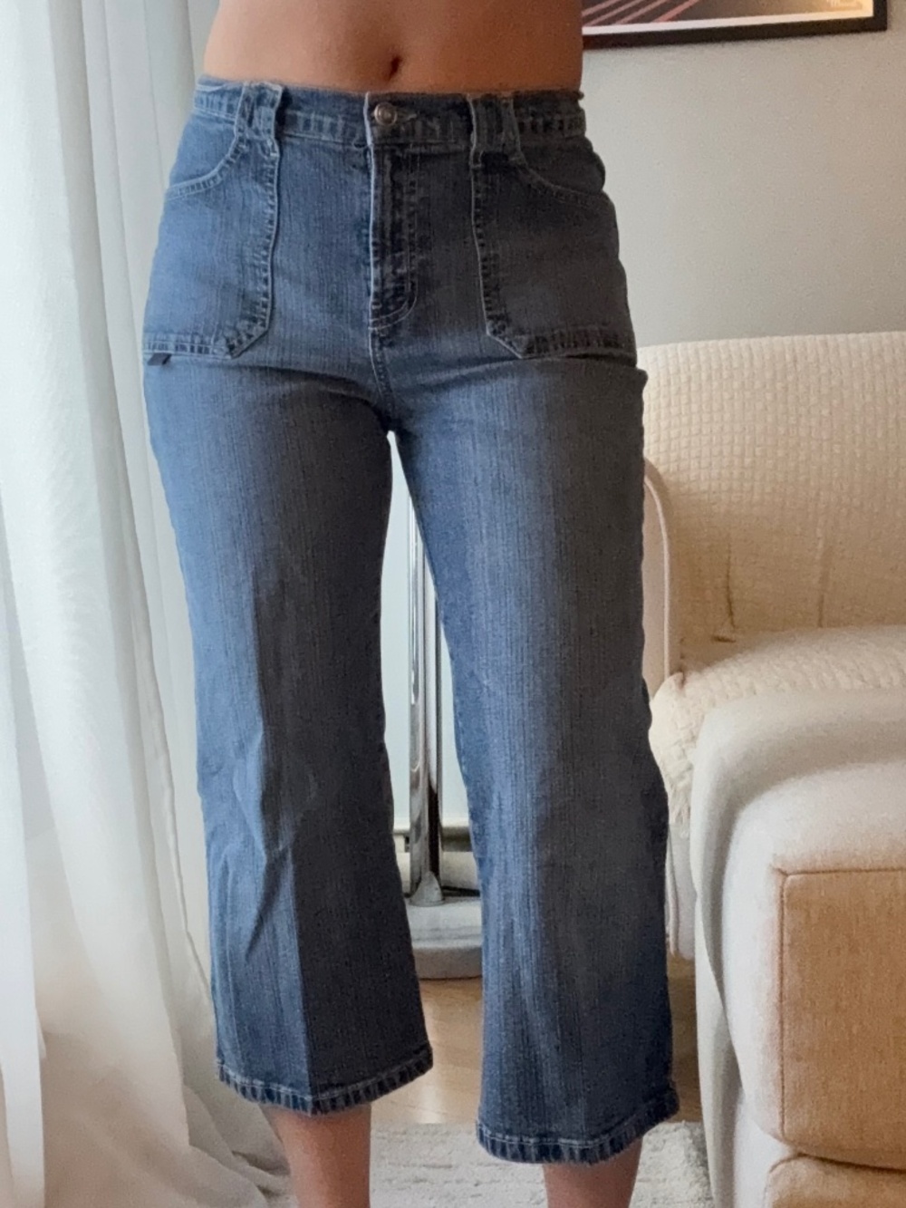 ♡ Y2K Front Pocket Denim Capri Jeans ♡